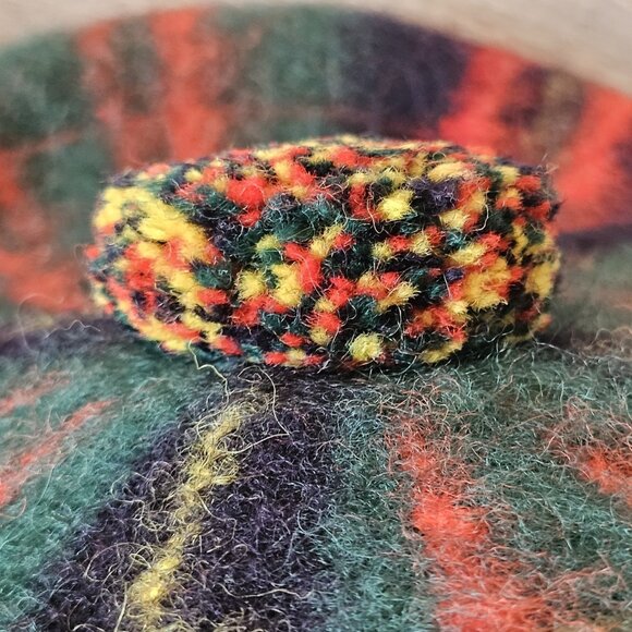 VTG Womens Wool Beret‎ Hat Navy Blue Green Red Scottish Size Small  Pom main image 5
